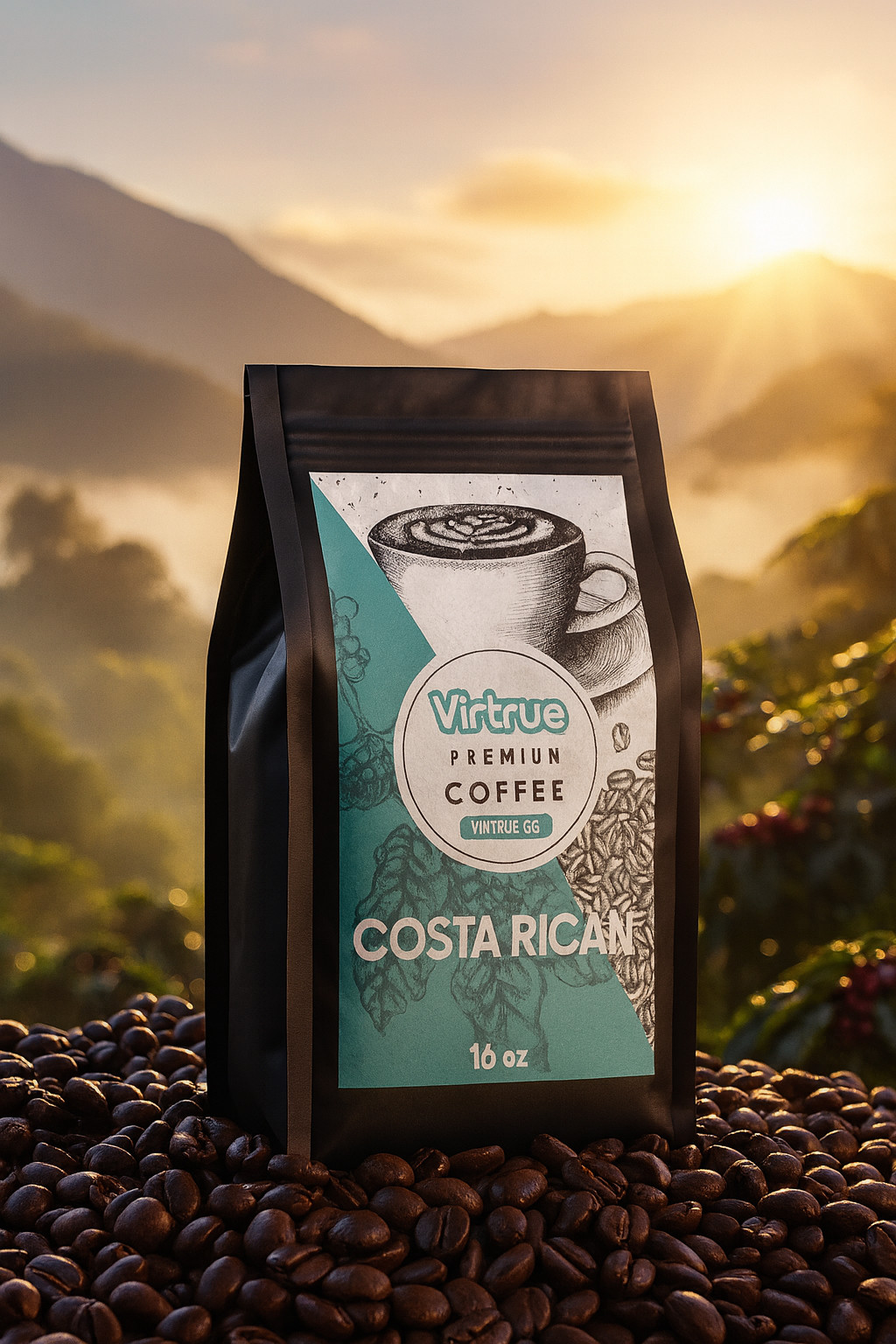 Costa Rican Tarrazu Light Roast Coffee 16oz – Ground/Whole Bean – Fast Shipping