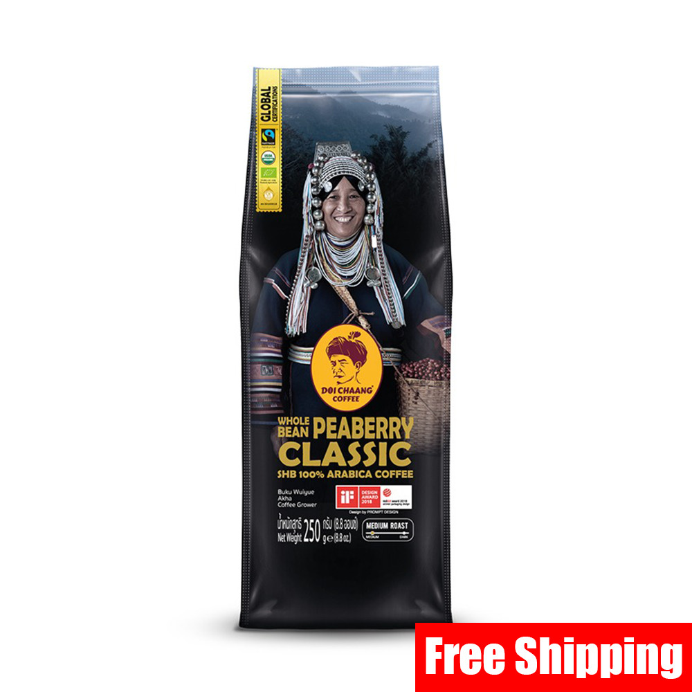 Doi Chaang Peaberry Classic 100% Arabica Coffee Medium Roast 250g (Whole Bean)