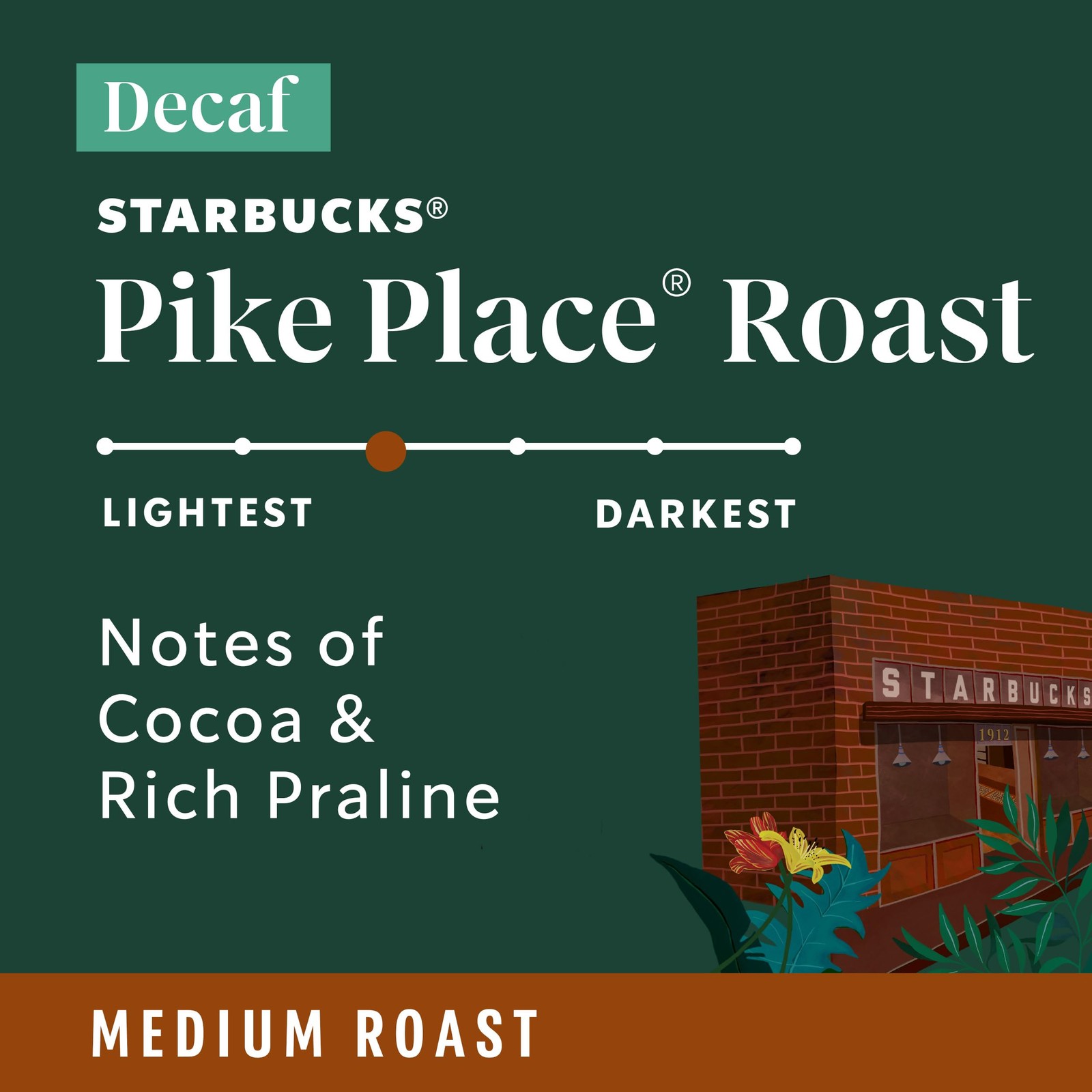 Starbucks Ground Coffee, Medium Roast 6 Pack (12 oz each), Decaf Pike Place