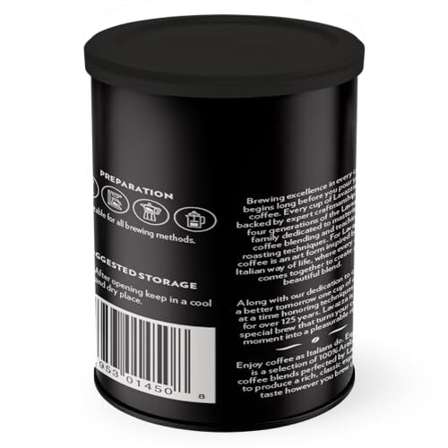 Lavazza Espresso Medium Roast Ground Coffee 100% Arabica 8 oz Tin 6 Pack