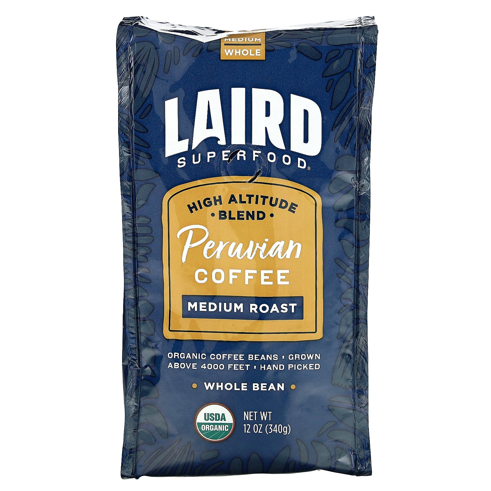Peruvian Coffee, Whole Bean, Medium Roast, 12 oz (340 g)