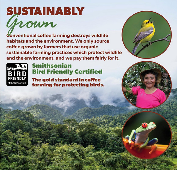 Java Planet Low Acid Coffee Whole Bean Peru Medium Dark Organic 16oz