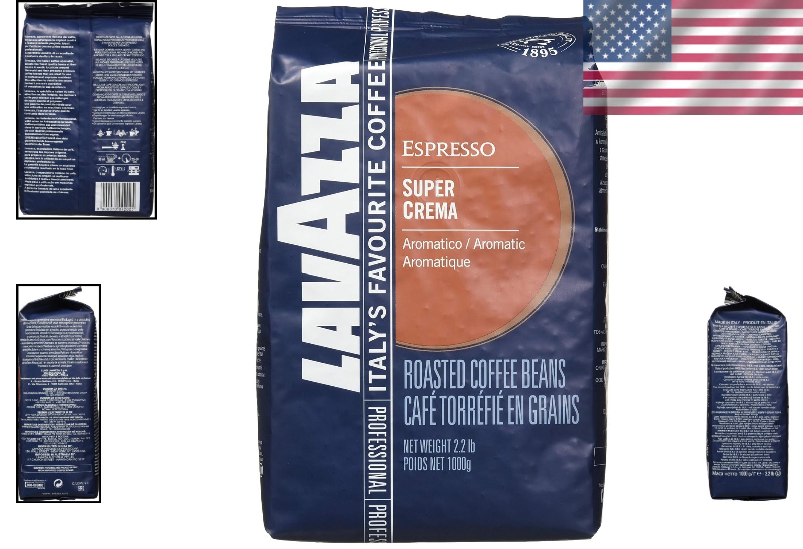 Super Crema Espresso – Whole Bean Coffee Value Set 3 x 2.2 lbs Hazelnut