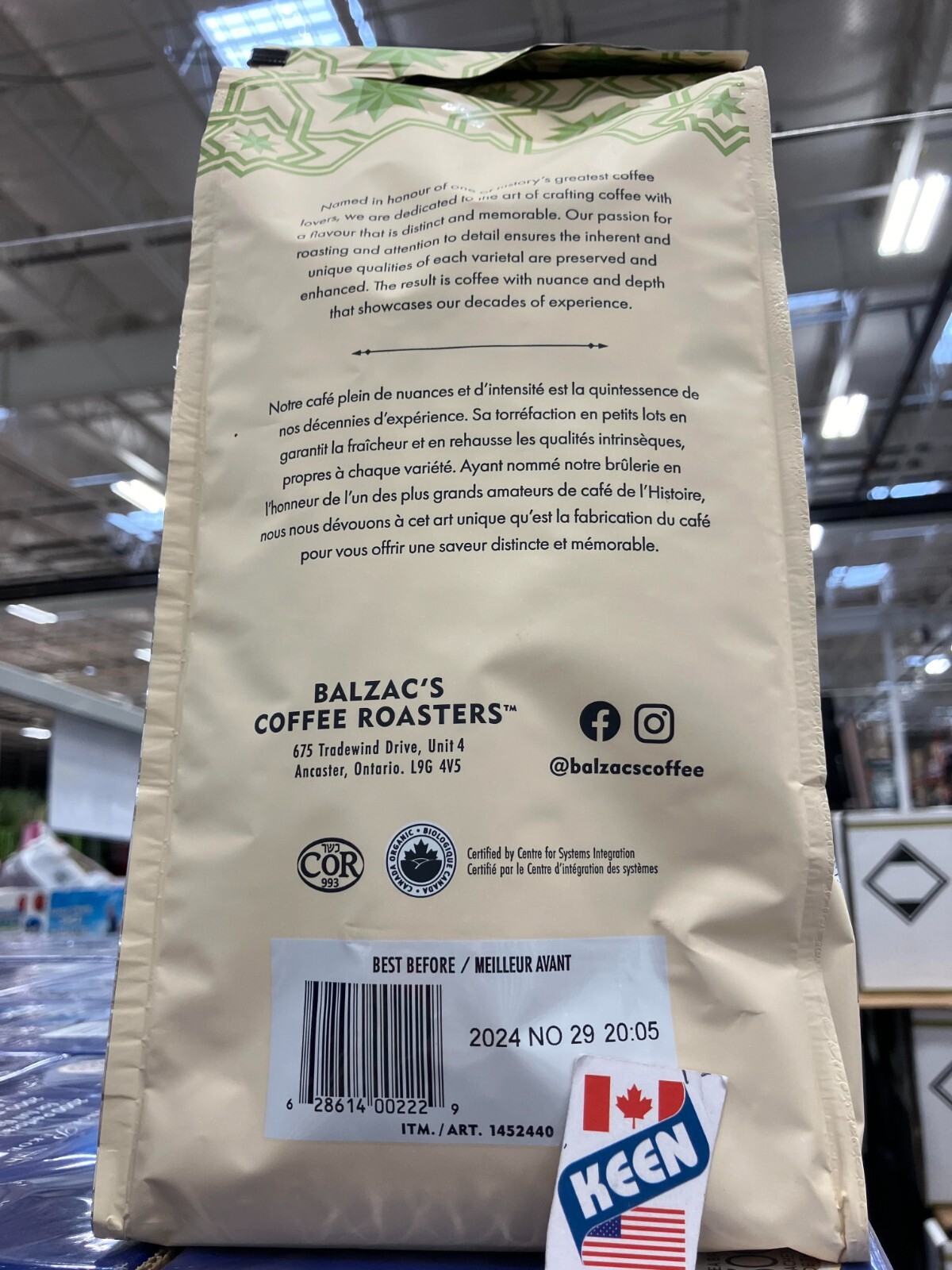 AiWaWa CA, Balzac’s Farmers Blend Whole Bean Coffee, 907 g/ 2 LB