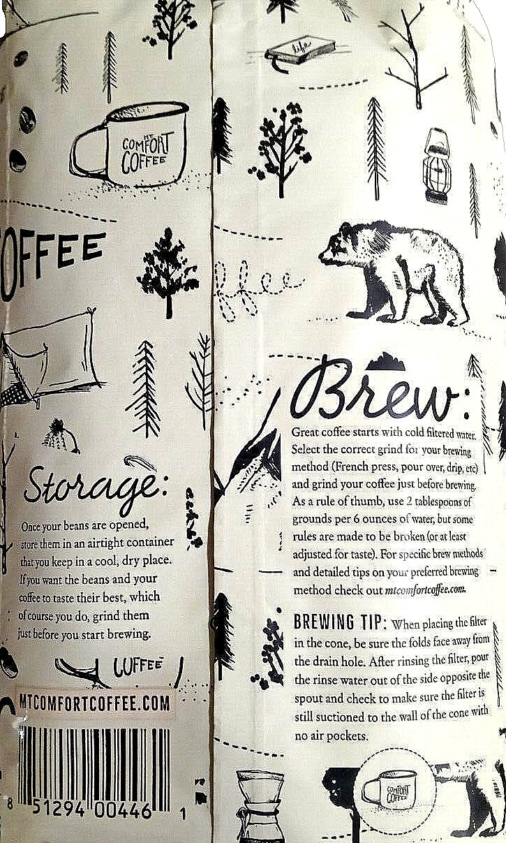 Mt. Comfort Organic Peru Medium Roast Whole Been Coffee 2.5 lb Bag EXP 11/2024