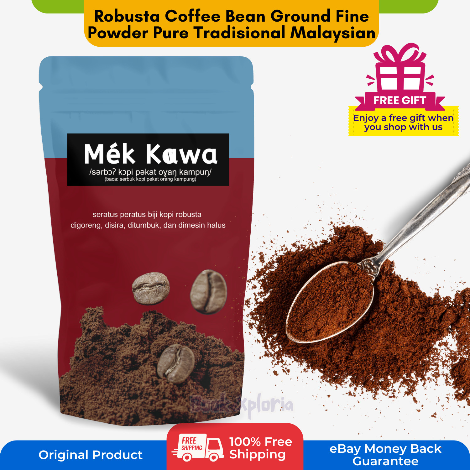 Coffee Beans Robusta Ground Fine Powder Pure Tradisional Malaysian
