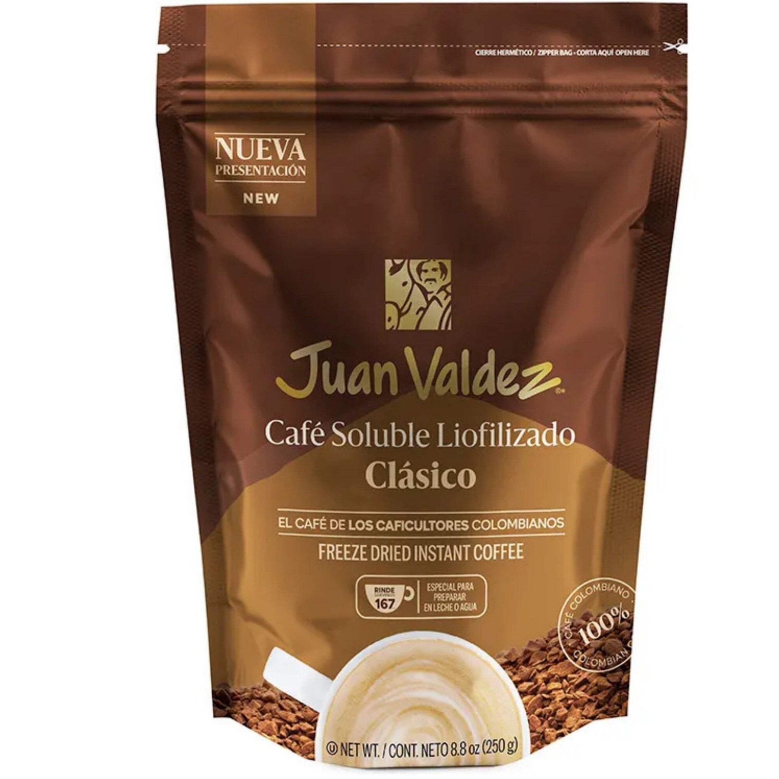 Juan Valdez Instant Freeze Dried Regular Coffee Doypack 8.8 oz – 250 g