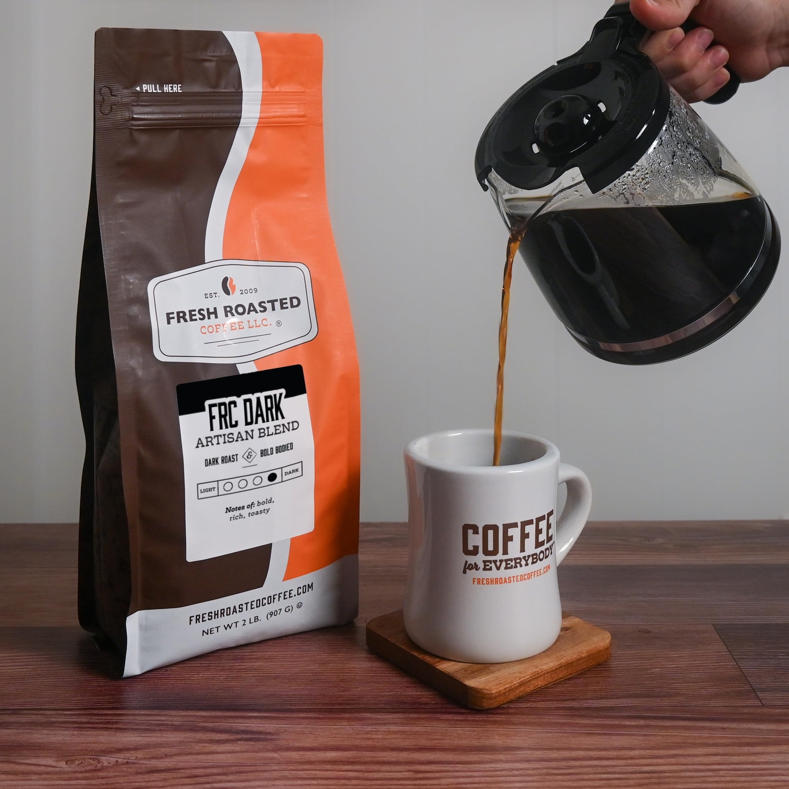 FRC Dark Roast Blend 2 lb 32 oz Kosher Whole Bean
