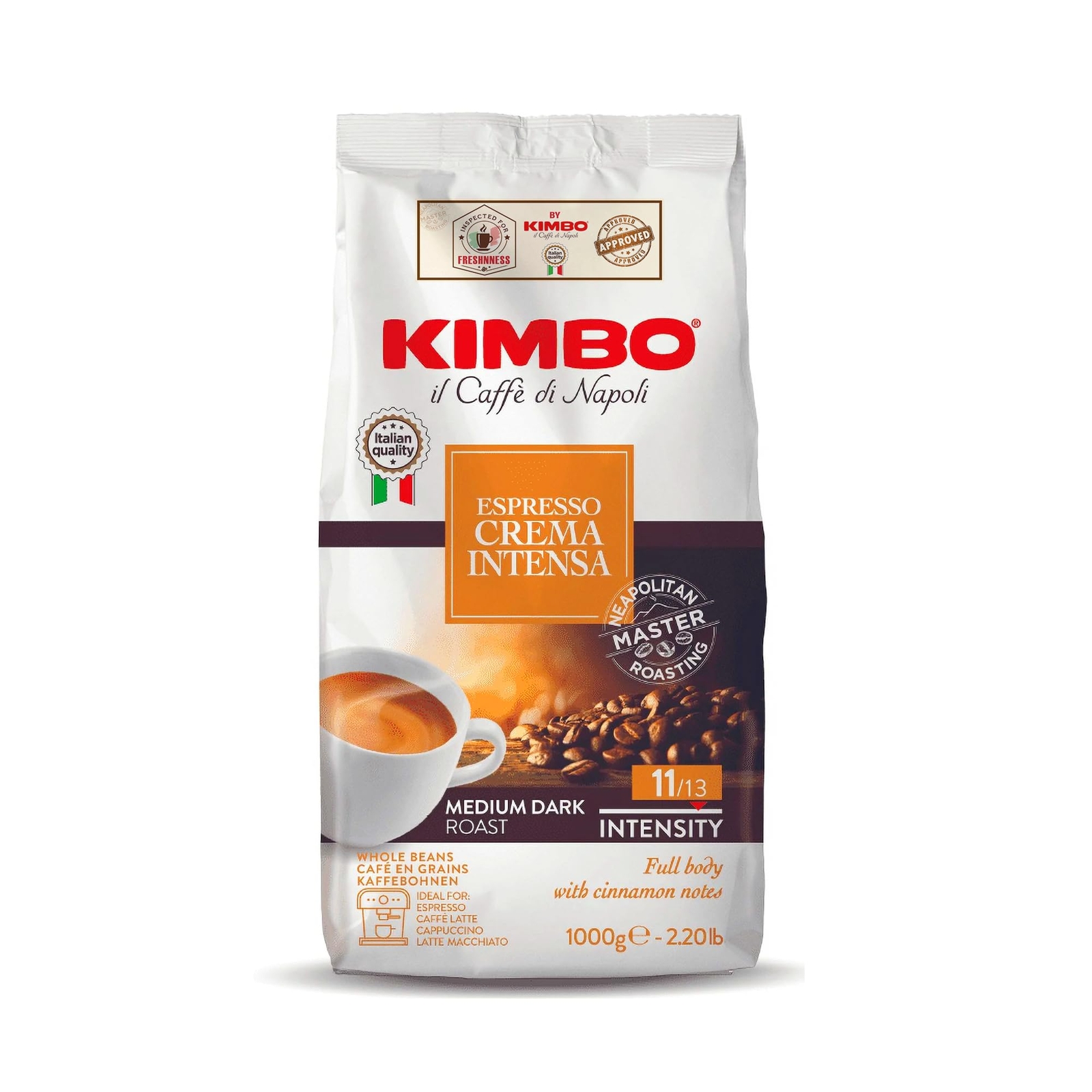 Kimbo Espresso Crema Intensa Whole Bean Coffee 2.2 lbs Medium Dark Roast