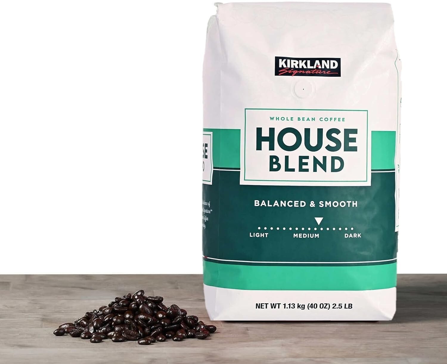 2 Packs Kirkland Starbucks House Blend Medium Roast Whole Bean Coffee 2 LB Each