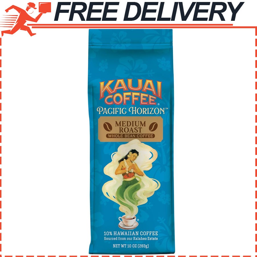 Kauai Whole Bean Coffee, Koloa Estate Medium Roast 100 Arabica, 10 Ounces