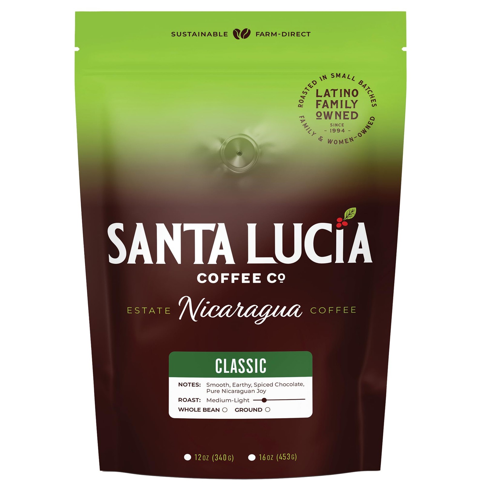 Santa Lucia Coffee – Grand Reserve Classic Medium Roast Nicaraguan Coffee – Medi