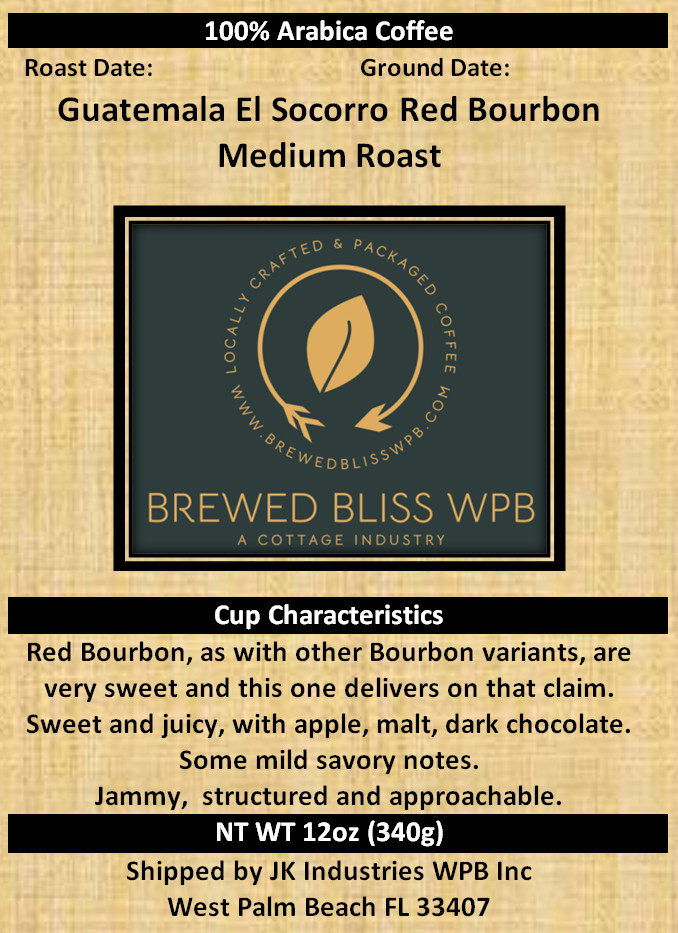 Roasted on Demand Coffee: Guatemala El Socorro Red Bourbon