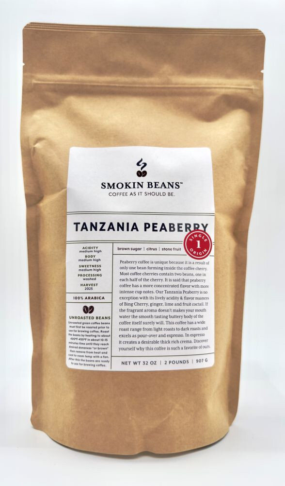 2lb/40lb – Tanzania Peaberry – Specialty Grade – Unroasted Green Coffee Beans