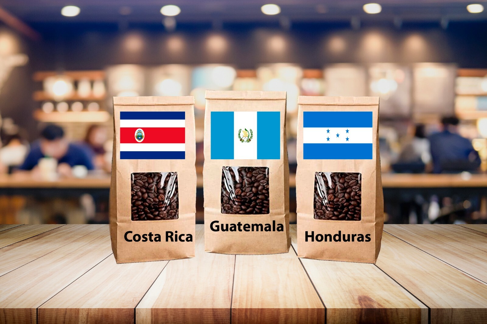3 LB CENTRAL AMERICA SAMPLE PACK COSTA RICA GUATEMALA HONDURAS ROASTED COFFEE