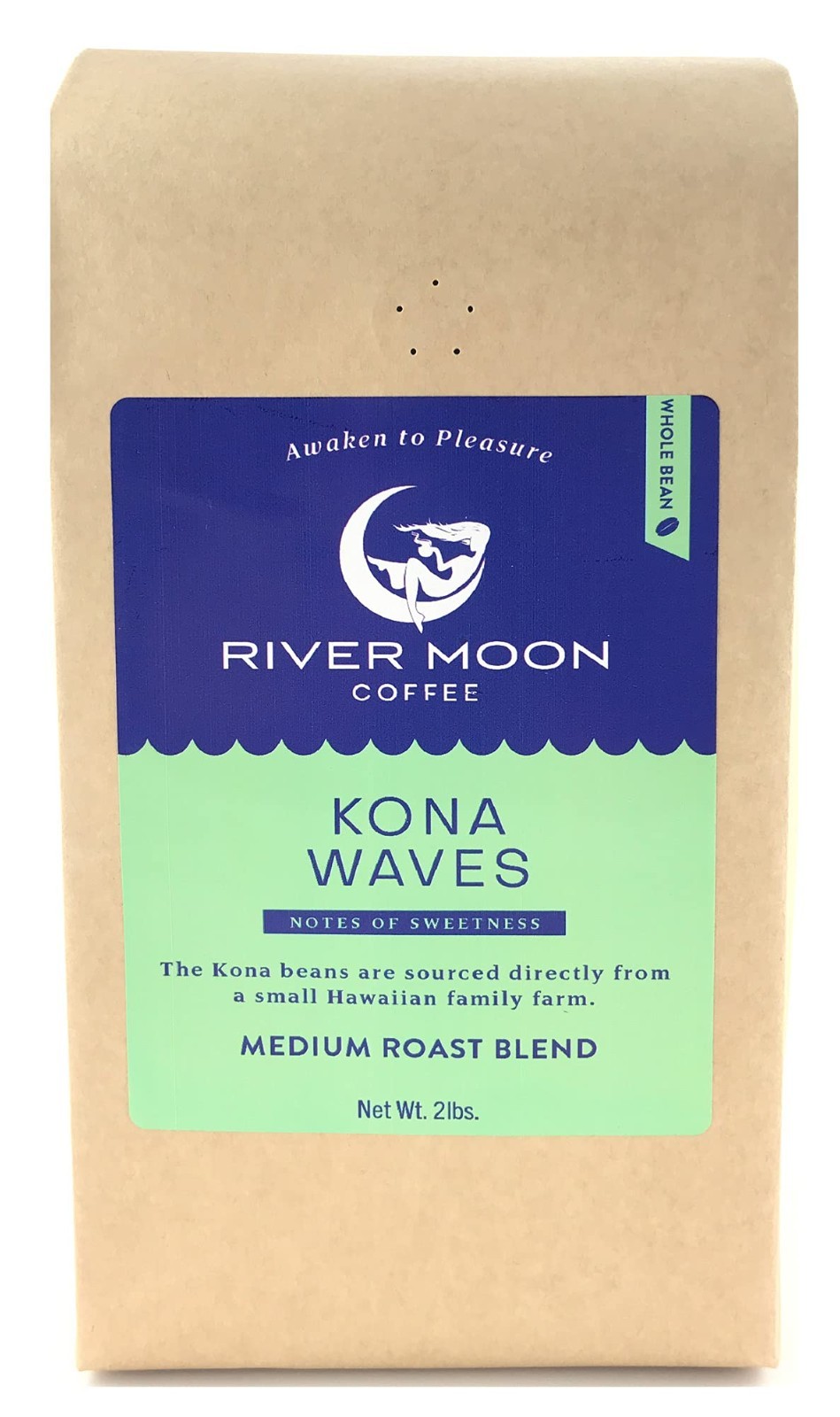 Kona Coffee Whole Bean – Medium Roast, 2 lbs Hawaiian Blend, 100% Arabica, Susta