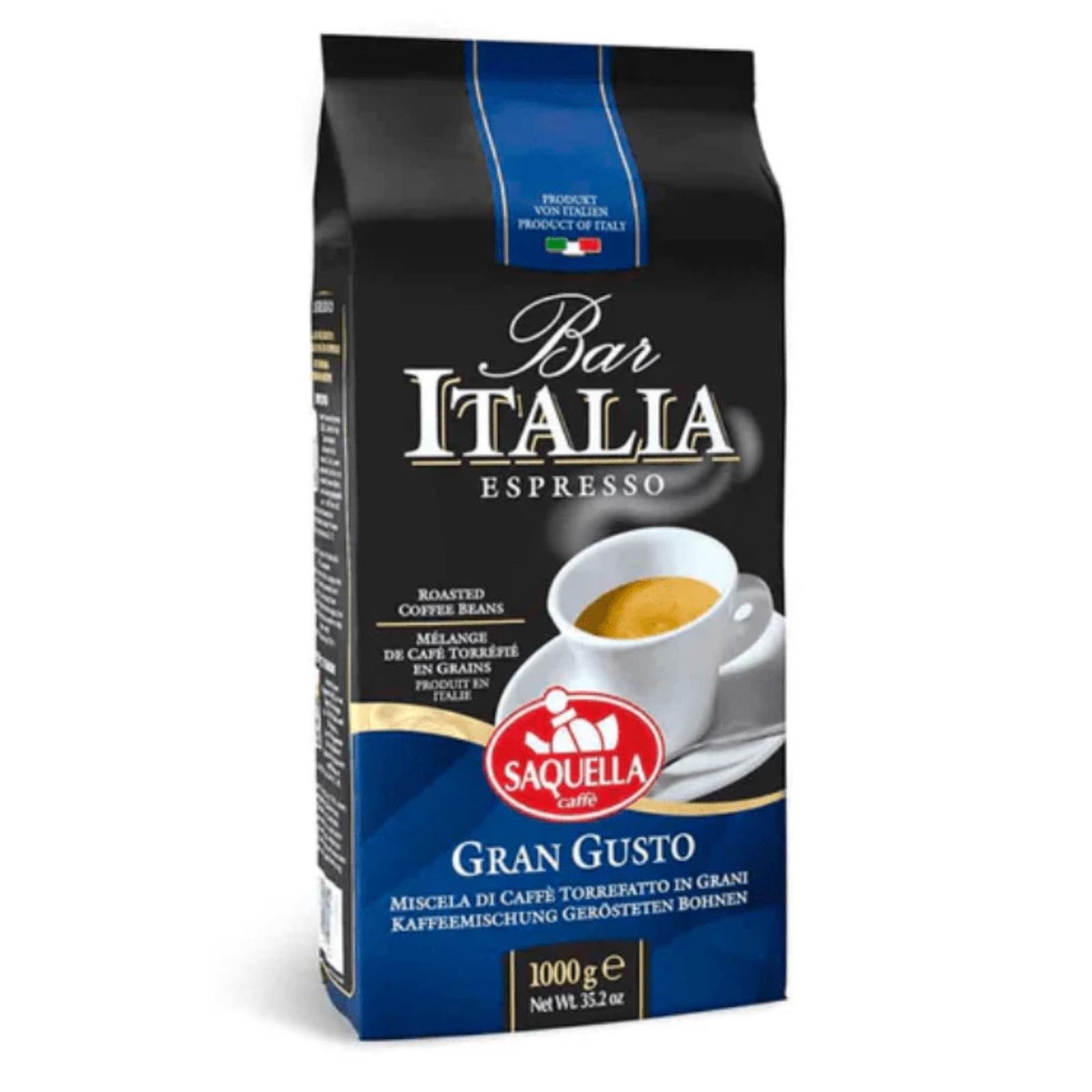 1kg 2.2 LB Kaffee Bar Italia Gran Gusto Espresso Coffee Beans Smooth Crema
