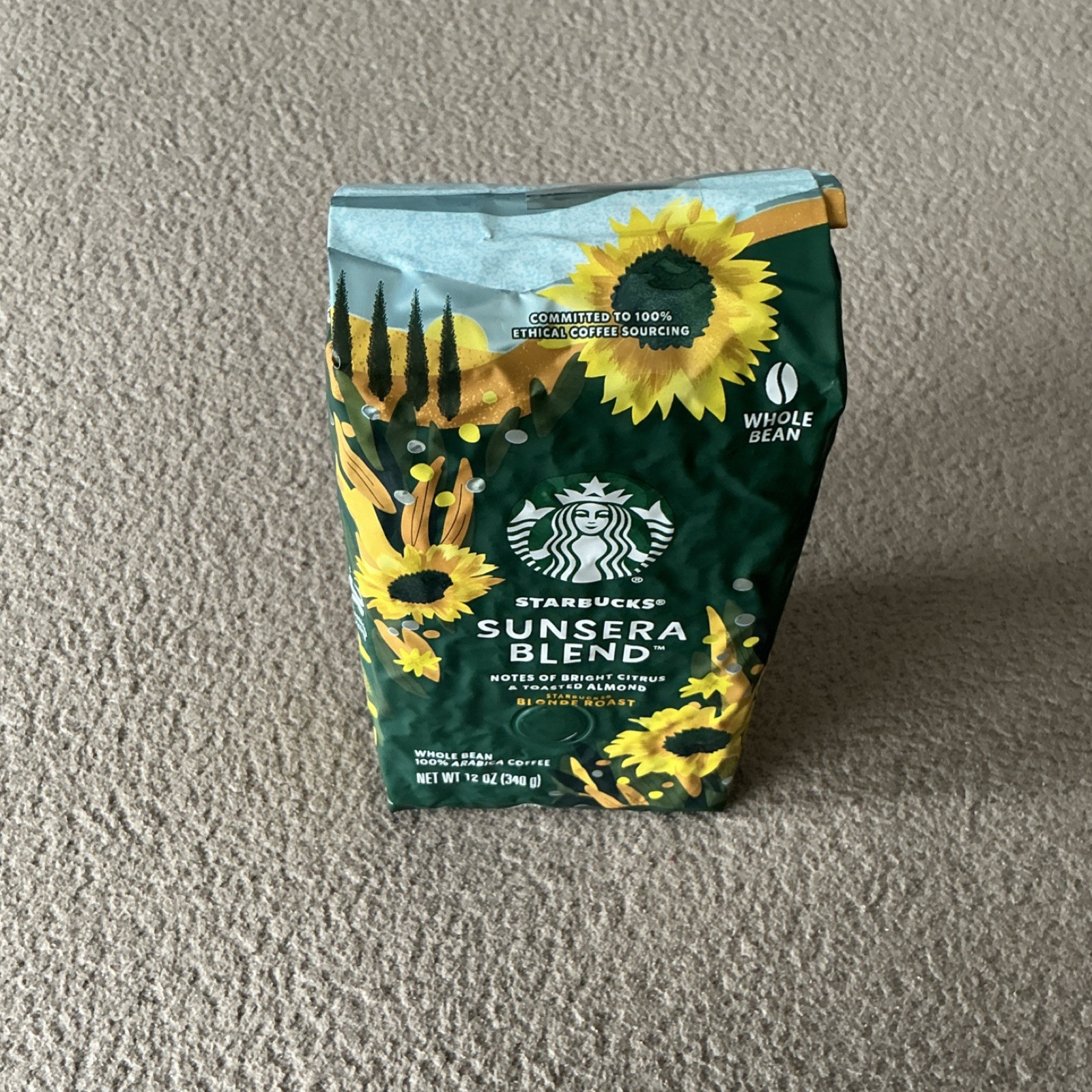 Starbucks Sunsera Blend Whole Bean Coffee Blonde Roast Citrus Almond 12 oz