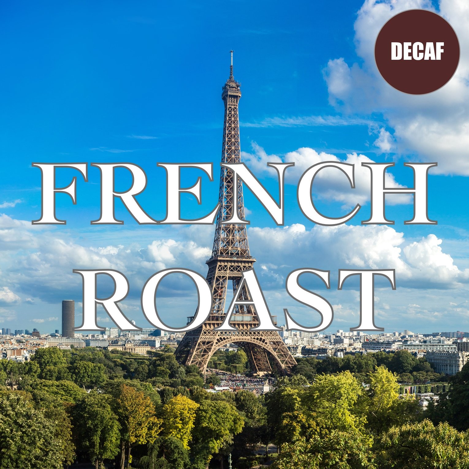 French Roast Decaf Coffee Swiss Water Processed Whole Bean Roasted 16 Oz