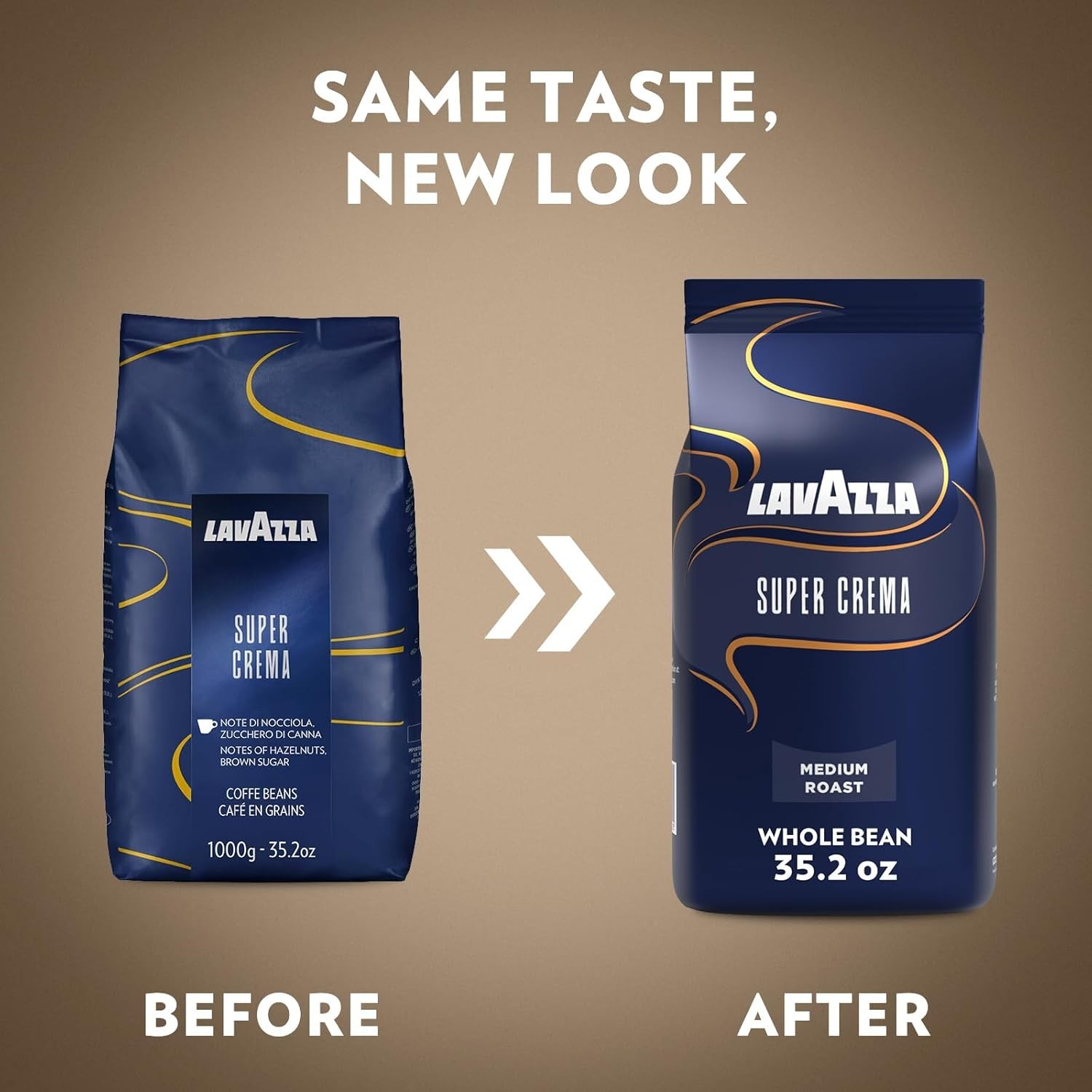 Lavazza Super Crema Whole Bean Coffee Medium Roast 2.2 lb Bags 2 Pack Espresso!