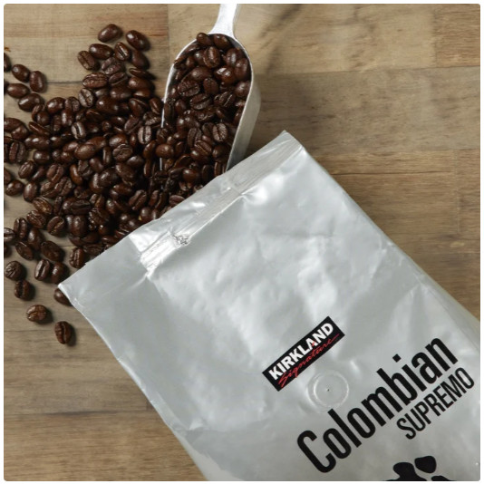 Kirkland Signature Colombian Supremo Coffee, Whole Bean, 3 lbs