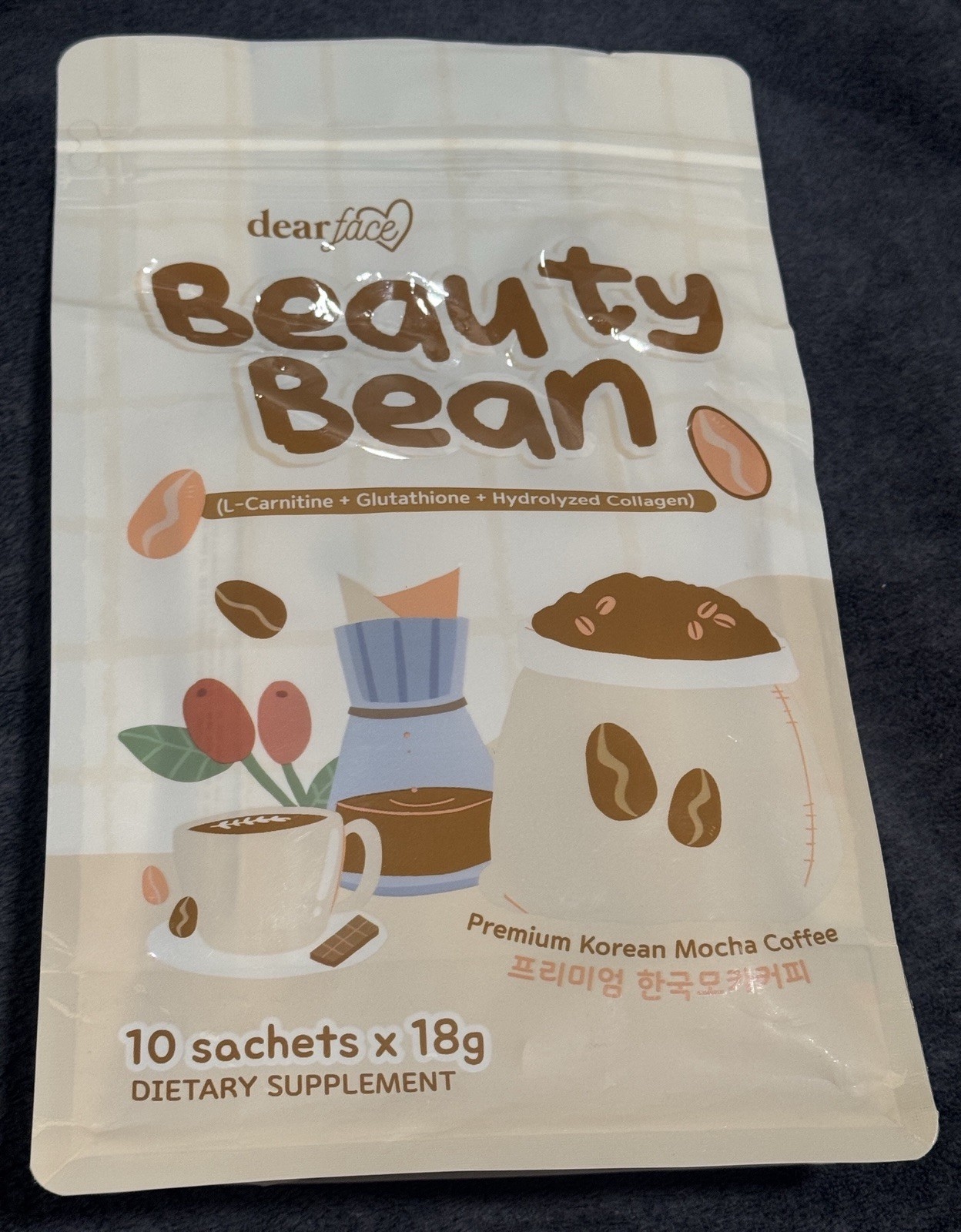 Beauty Bean L Carnitine Glutathione Collagen Premium Korean Mocha Coffee NEW!