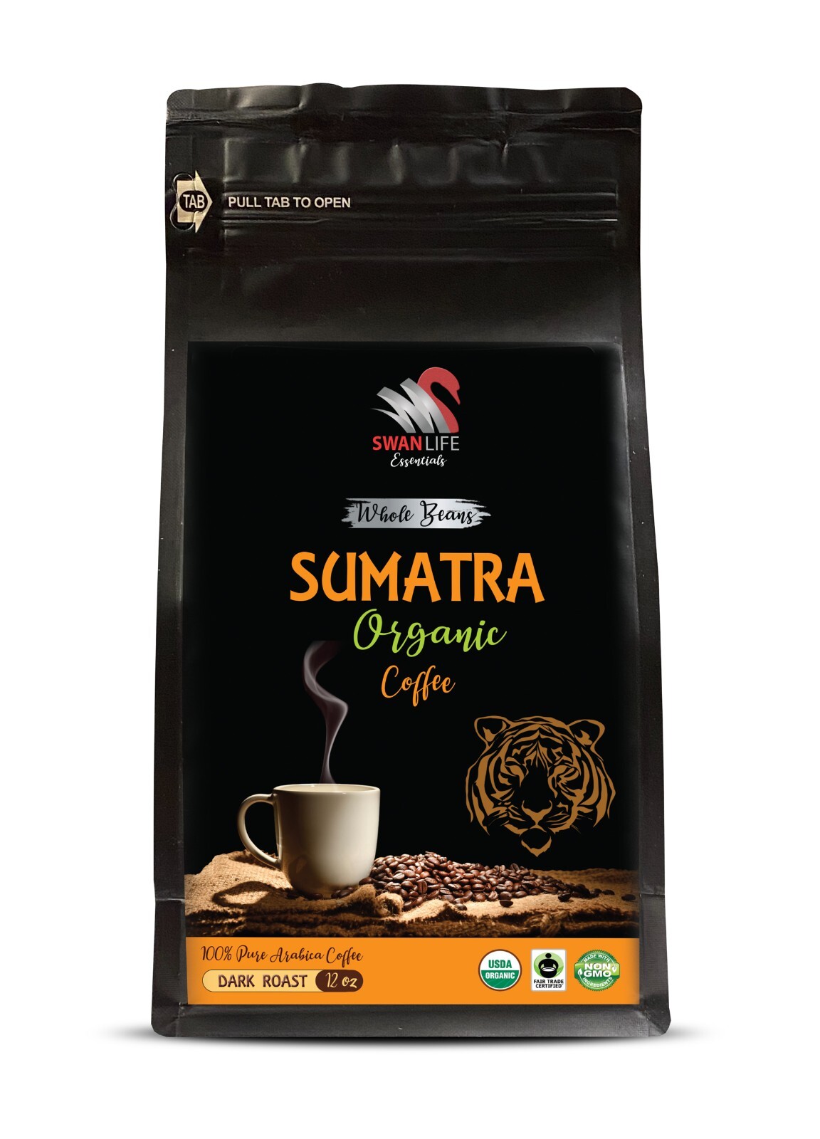 Earthy coffee – SUMATRA ORGANIC COFFEE WHOLE BEANS – Fresh coffee beans 1 Pack