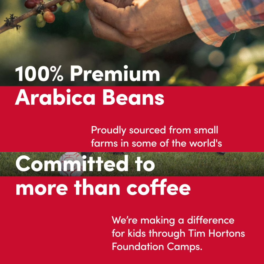 Tim Hortons Organic Whole Bean Coffee Medium Roast Arabica 12 oz 3 Pack