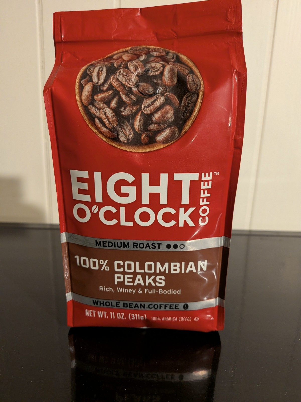 Eight O’Clock Coffee – 100% Colombian Peaks Whole Bean 11 oz – Best By 8/6/2026