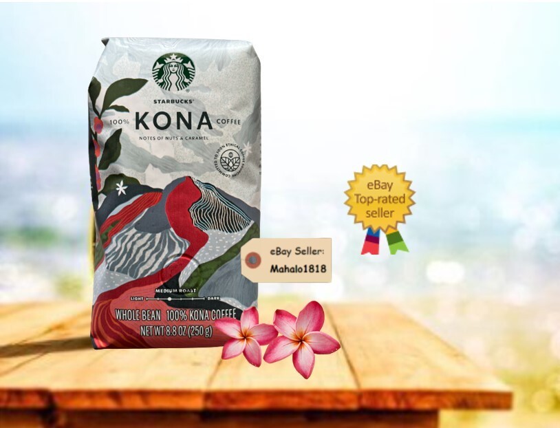 🌺 Starbucks 100% Kona Whole Bean Coffee 8.8oz Bag Hawaii BEST DEAL!