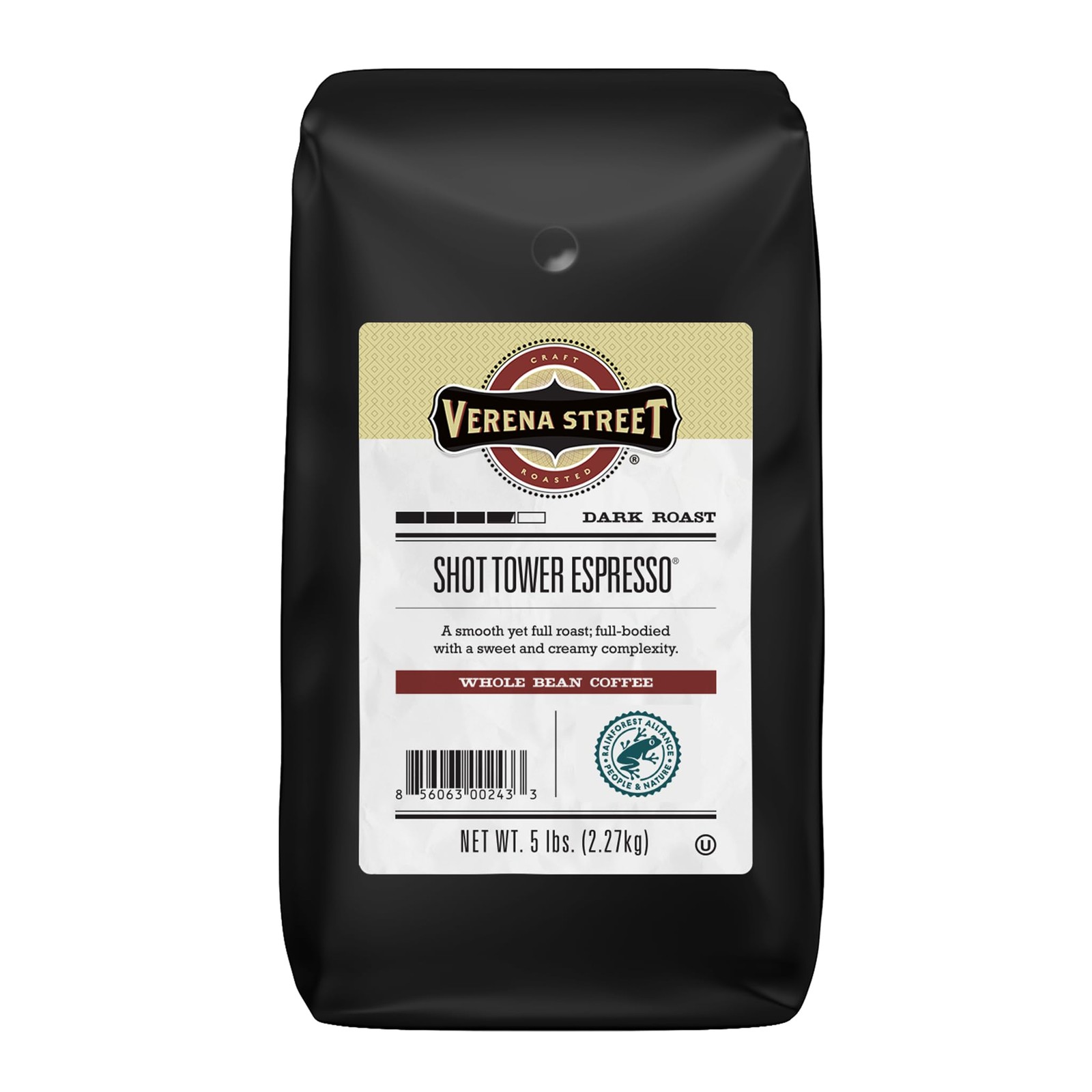 5 Pound Espresso Beans, Shot Tower Espresso Whole Bean, Rainforest Alliance C…