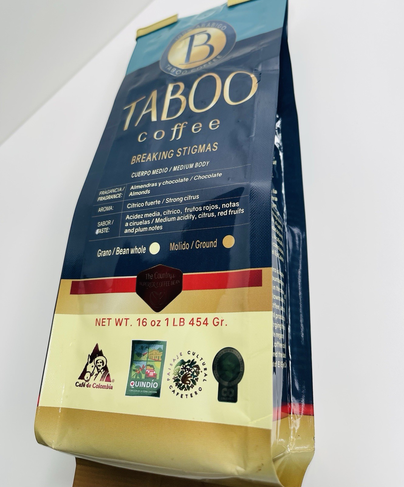 1LB(16oz) Colombian Ground Coffee-100%ARABIGO, Medium Body, Strong Citrus