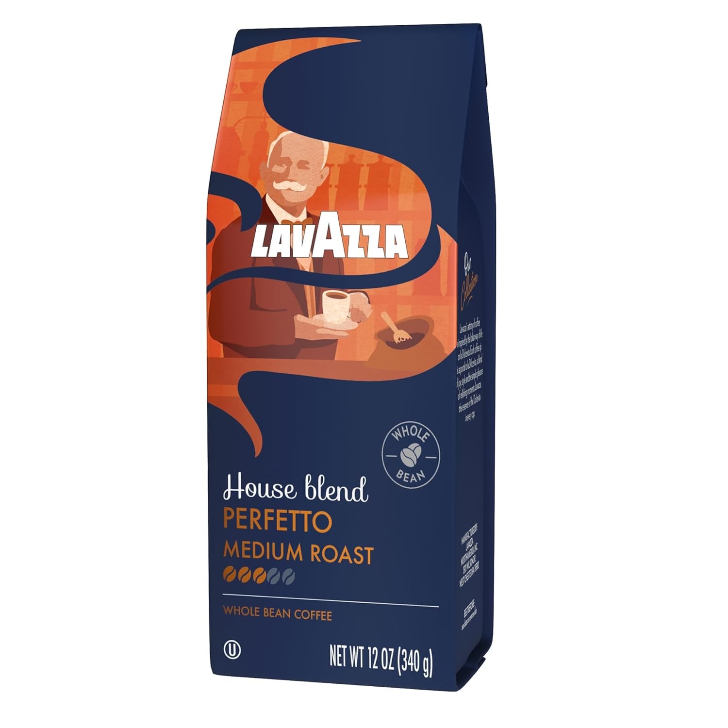 House Blend Perfetto Whole Bean Coffee 12oz Bag Medium Roast Full-bodied