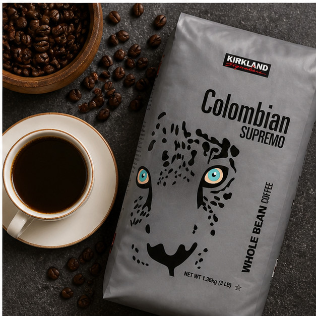 2-Pack Kirkland Signature Colombian Supremo Coffee, Whole Bean, 3 lbs