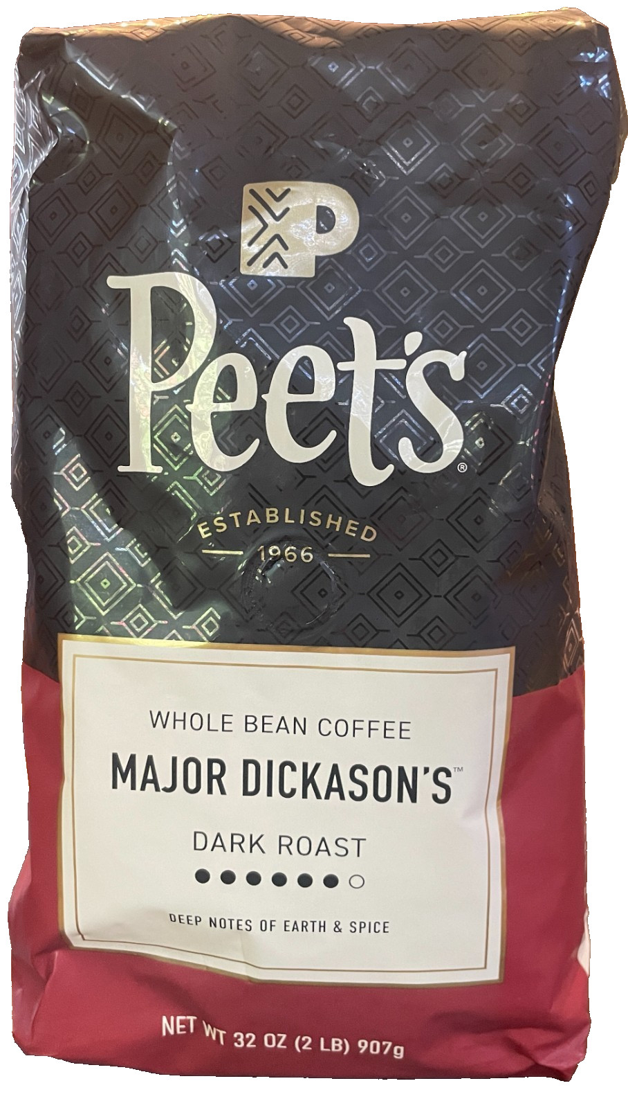 Peet’s Coffee Major Dickason’s Blend Coffee Dark Roast Whole Bean 2 Lbs E 2/9/27