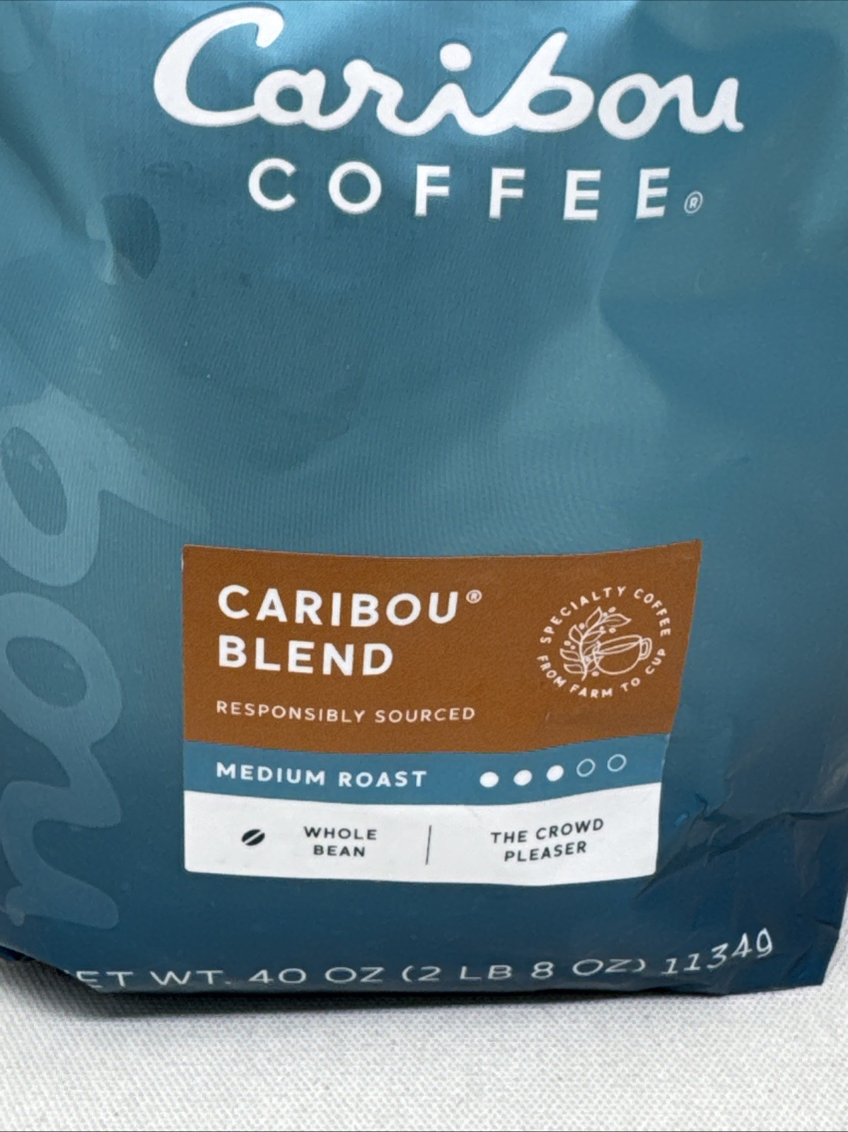 Caribou Blend Whole Bean Coffee 40 oz. Bag, Medium Roast – 2 PACK
