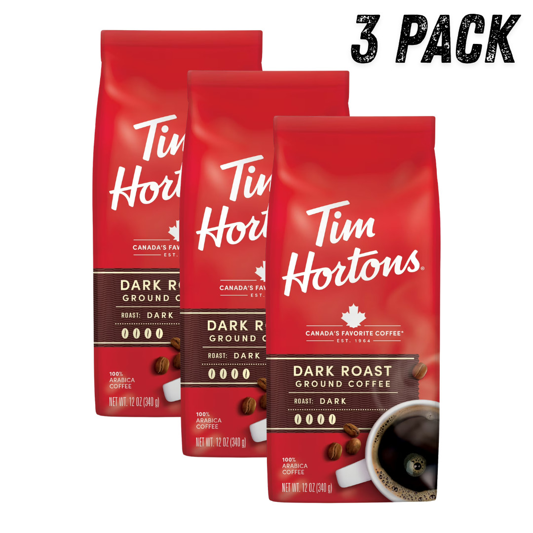 Tim Hortons Organic Whole Bean Coffee Medium Roast Arabica 12 oz 3 Pack
