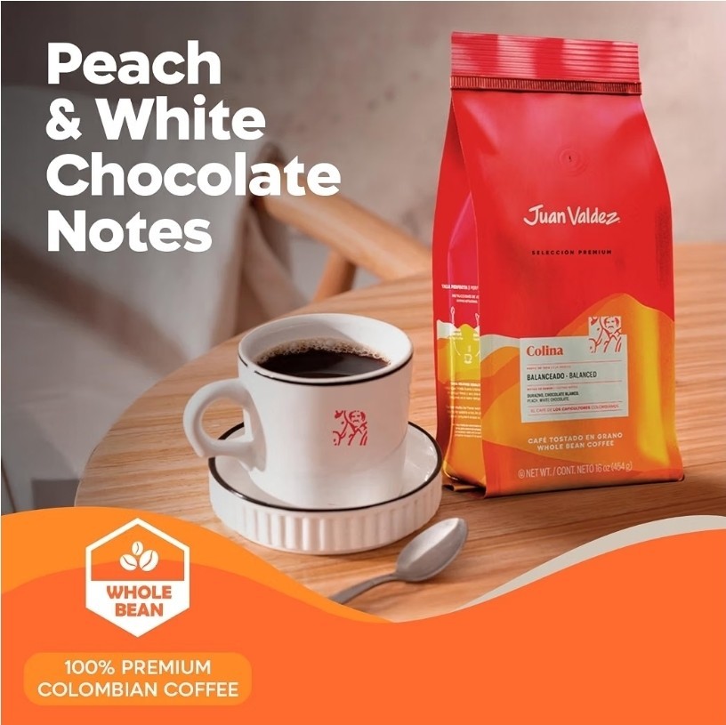 Juan Valdez Colina Whole Bean Coffee Balanced Roast 16 OZ each 2 PACK