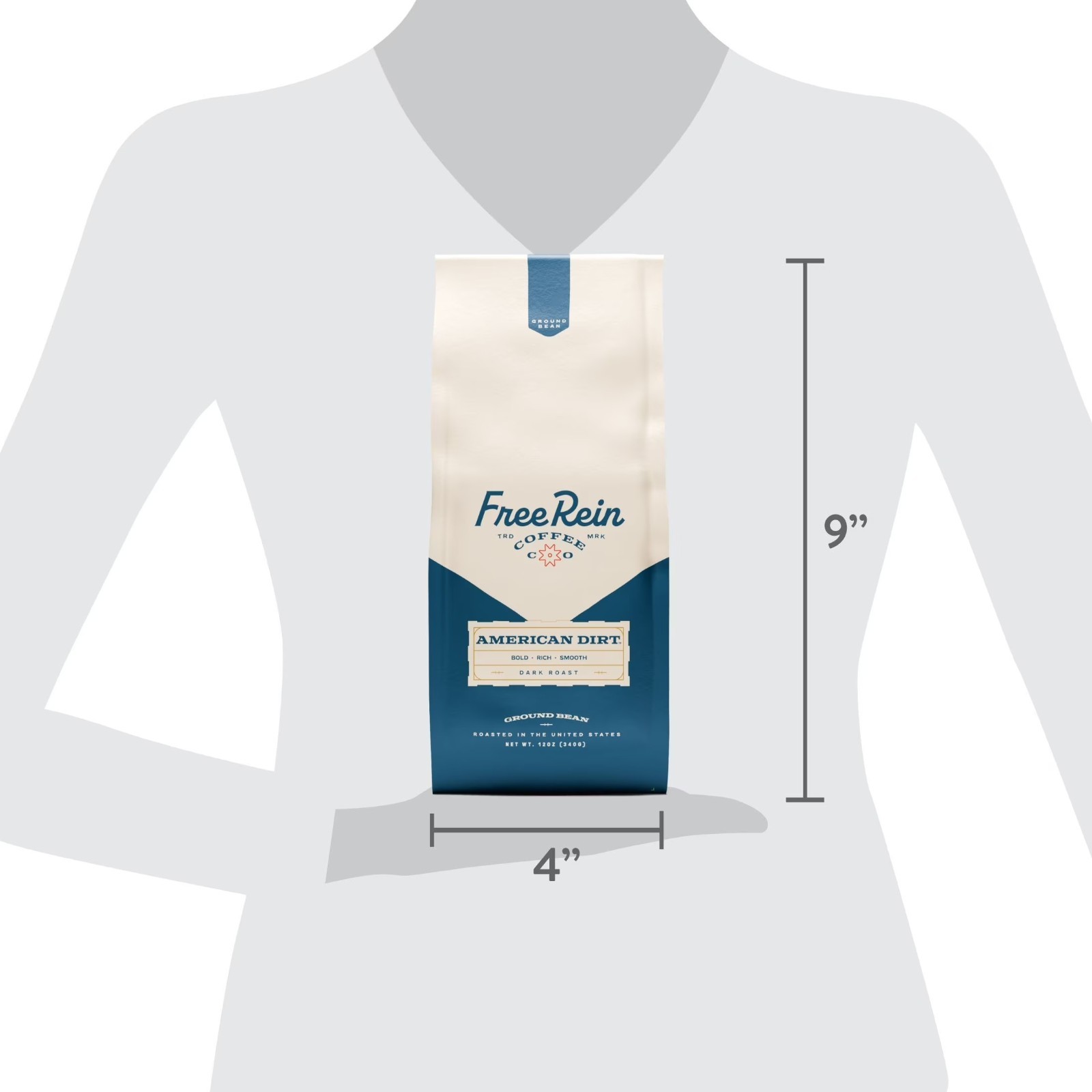 2 Pack Free Rein American Dirt Whole Bean Coffee Dark Roast 12 oz Bag New