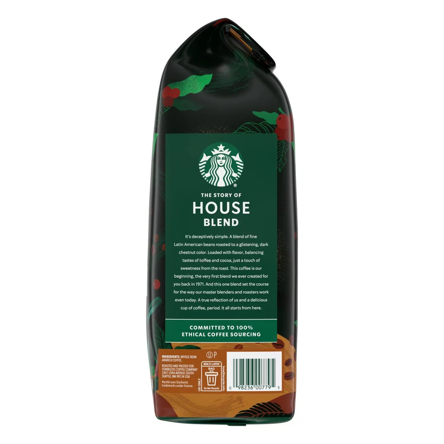 Starbucks Medium Roast Whole Bean, House Blend, 32 oz. B.B 01/05/2027