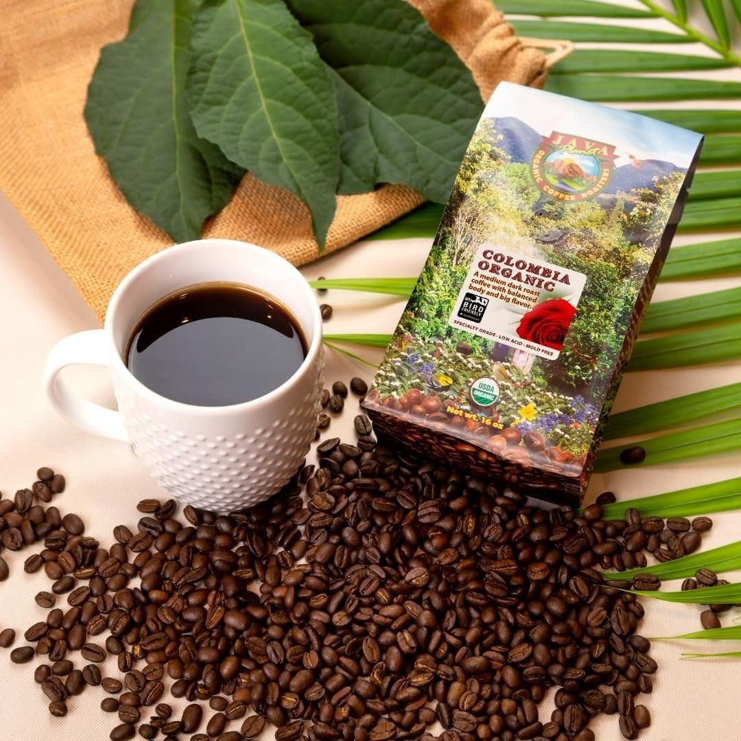 Java Planet Low Acid Coffee Organic Colombian Single Origin Whole Bean