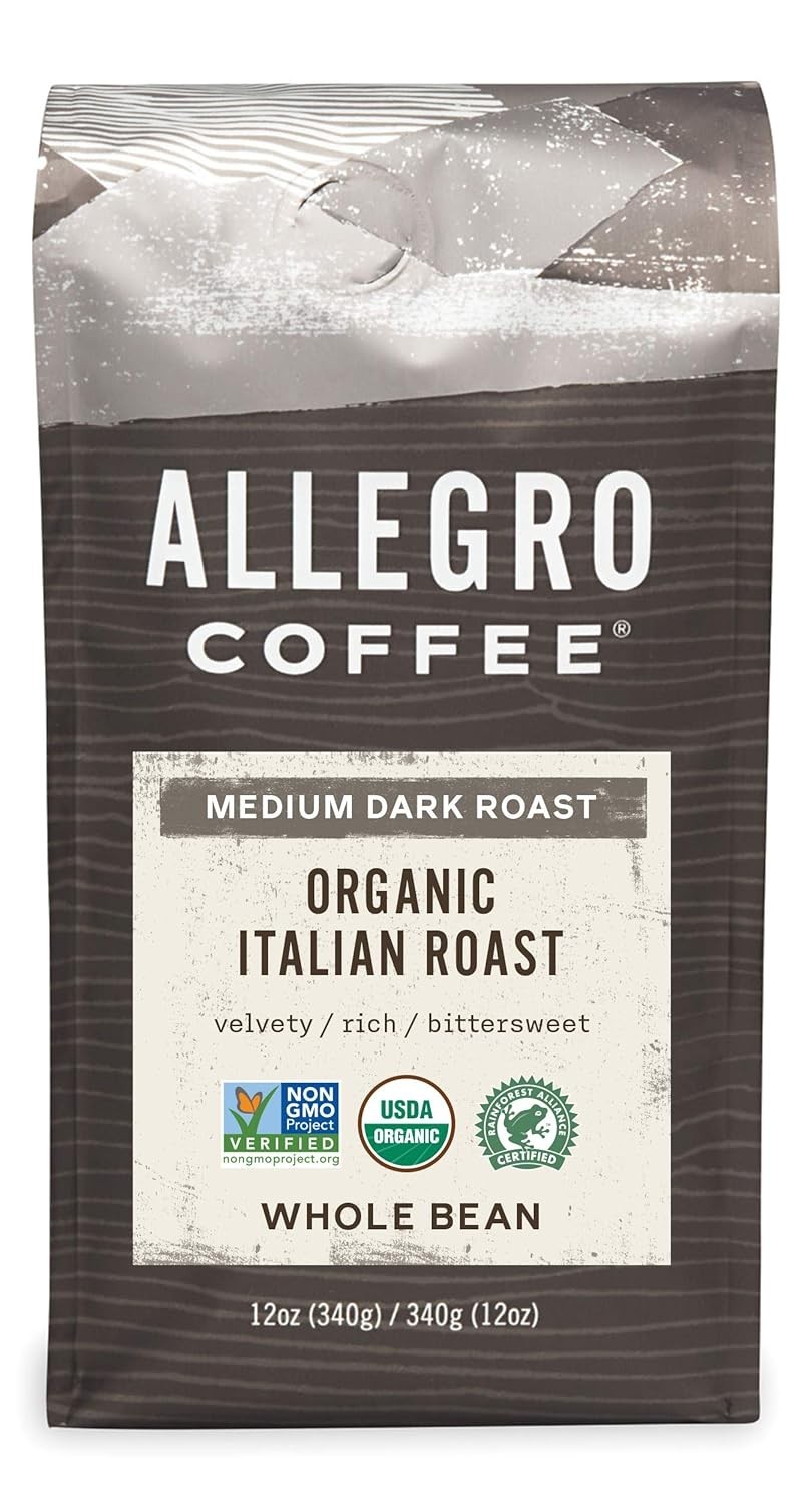 Rainforest Alliance Certified Organic Italian Roast Whole Bean Coffee, 12 oz