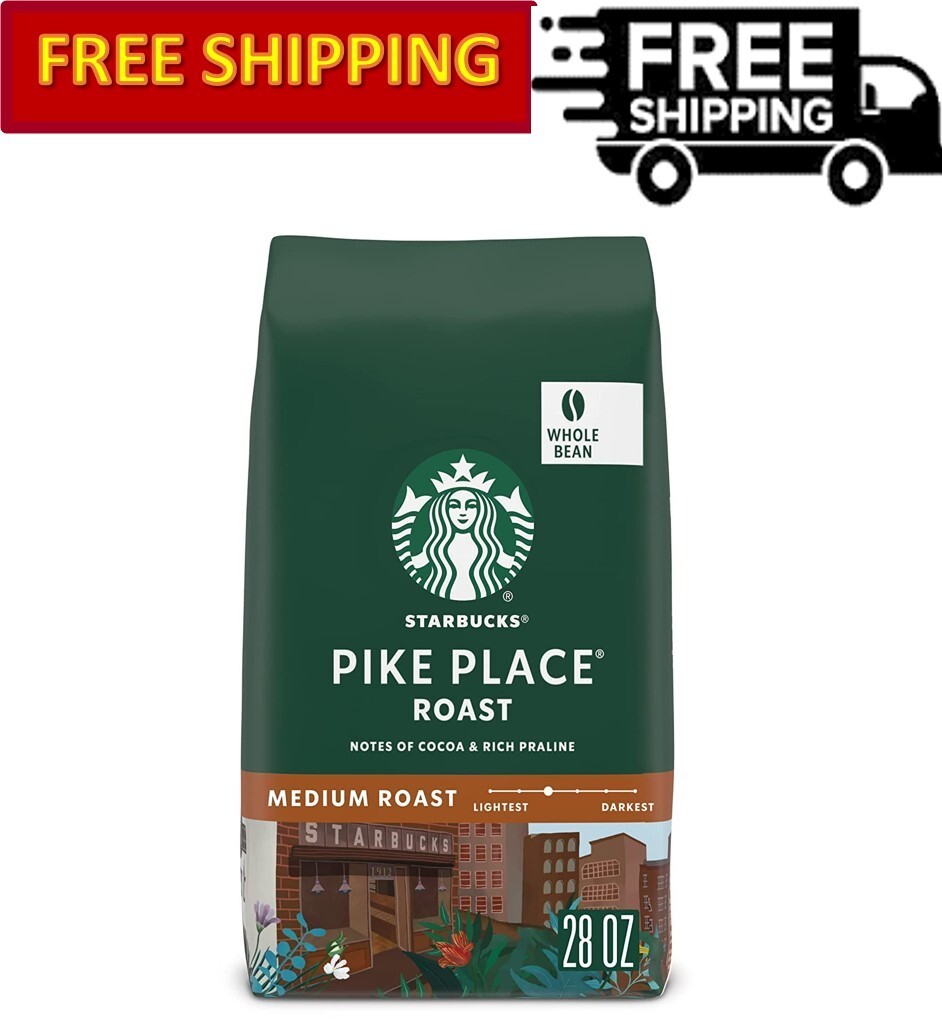 Starbucks Pike Place Roast, Whole Bean Coffee, 100% Arabica, Medium Roast, 28 oz