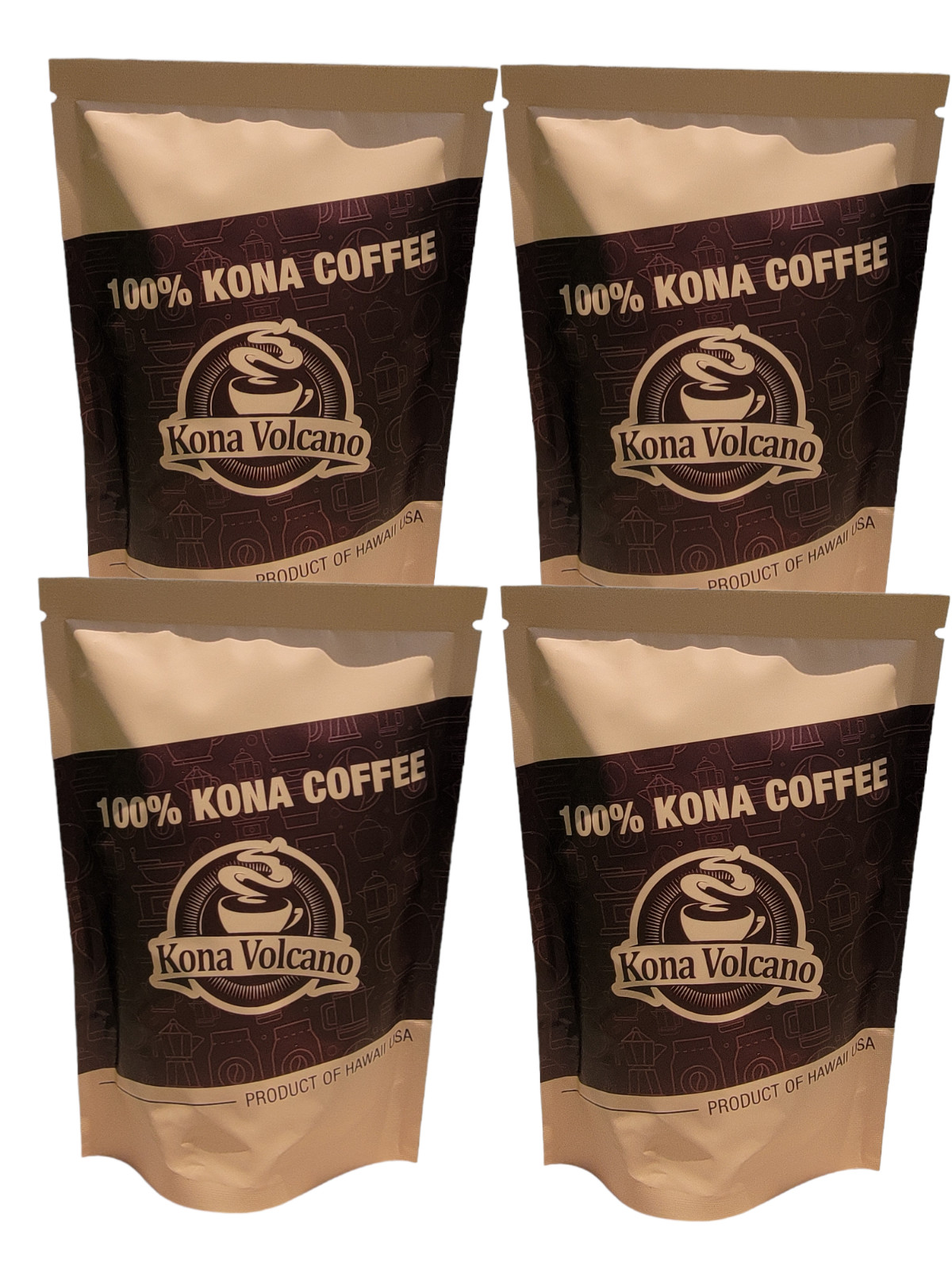 Ground Kona Volcano Coffee 2.0oz bag 4 Pack