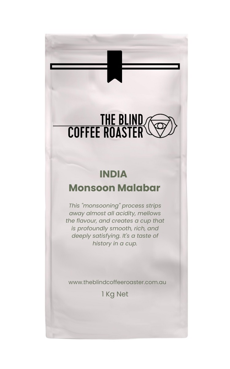 The Blind Coffee Roaster INDIA Monsoon Malabar Fresh Roasted Coffee Beans 1kg
