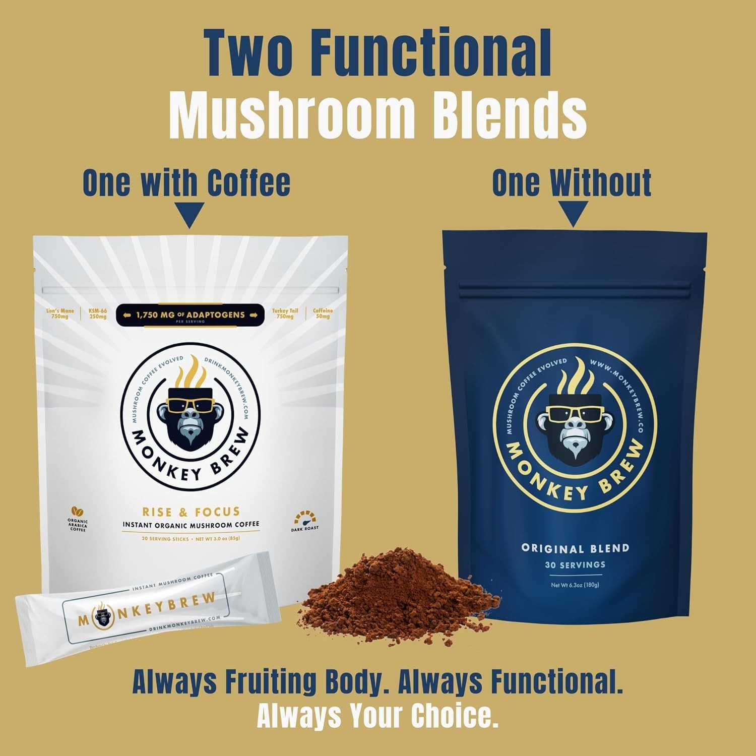 Organic Mushroom Coffee Powder Supports Focus & Energy