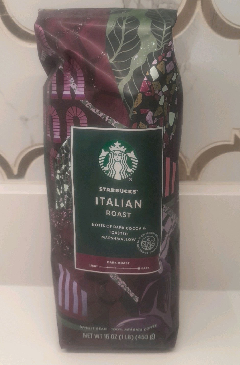 Starbucks Italian Dark Roast Whole Bean Coffee 1LB/16OZ/453G BB Jan 2027
