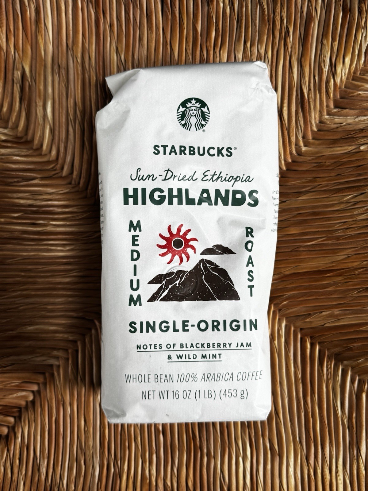 Starbucks – Whole Bean – Sun-Dried Ethiopia Highlands w/blackberry & Mint