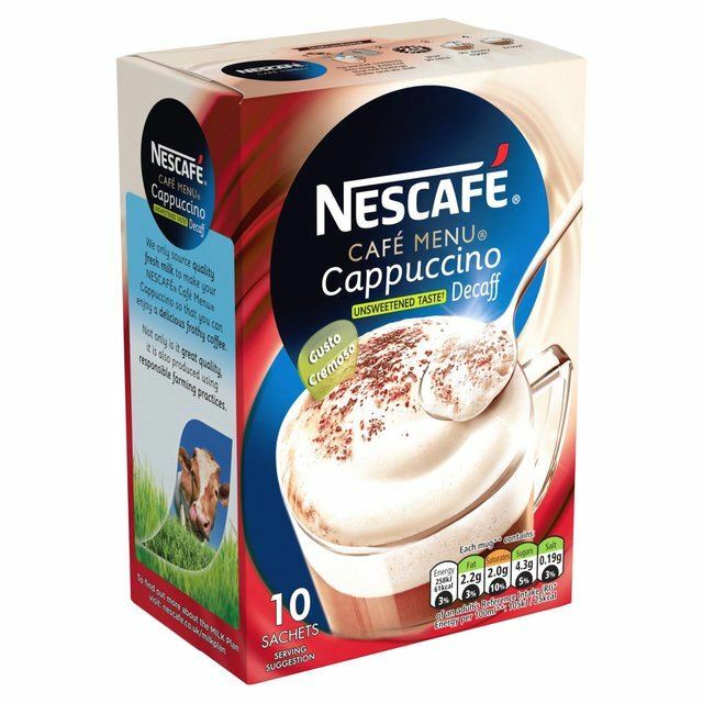 Nescafe Unsweetened Decaffeinated Cappuccino – 8 x 15g