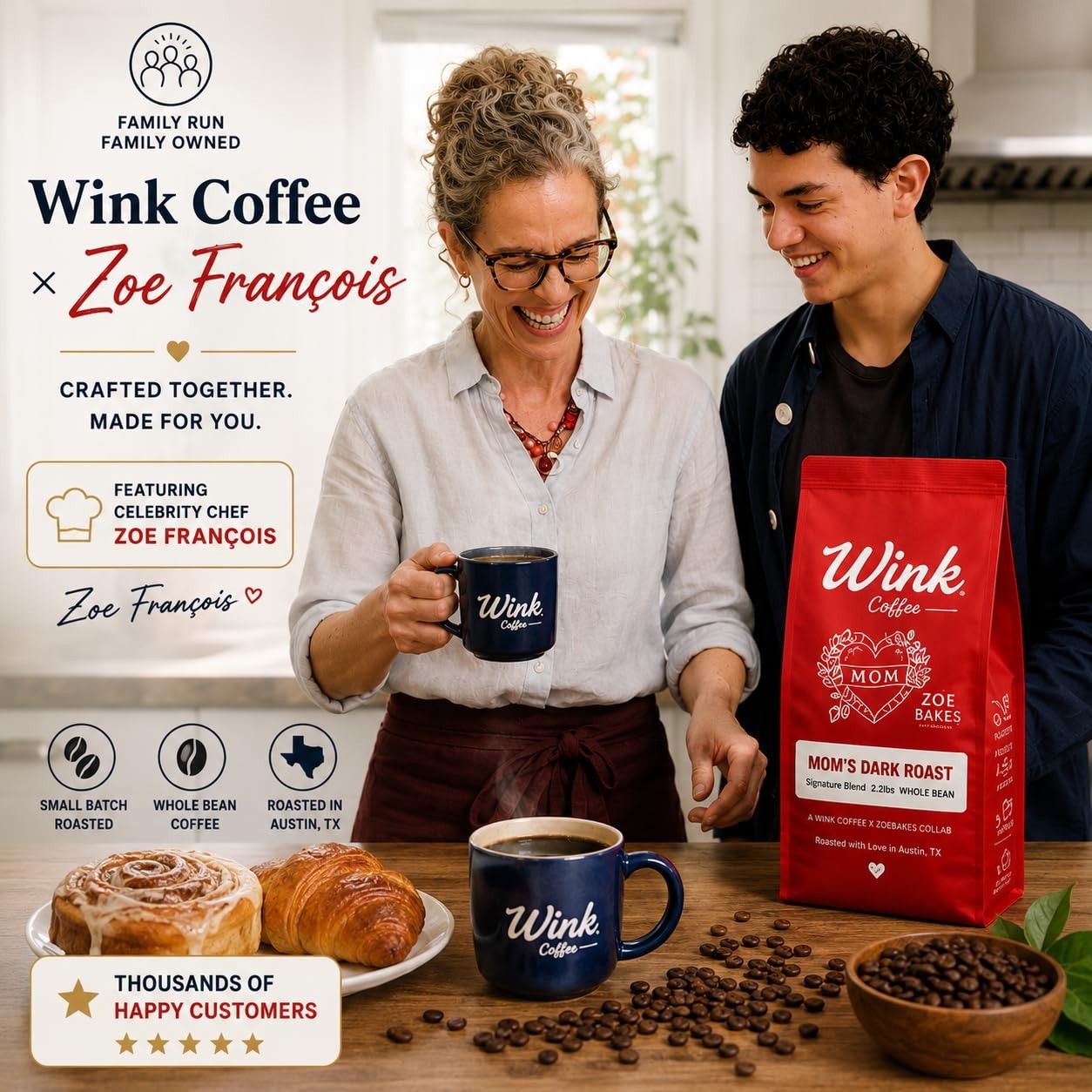 Light Roast Whole Bean Coffee, 2.2 lb, 100% Arabica, Gourmet Espresso, Smooth &